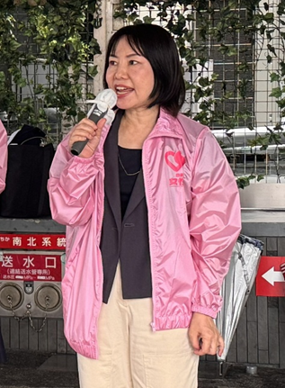 県連女性局 児童虐待防止街頭演説会