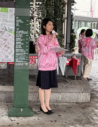 県連女性局 児童虐待防止街頭演説会